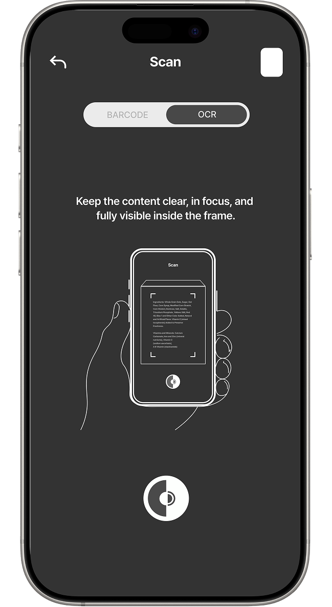 OCR scanning wireframe